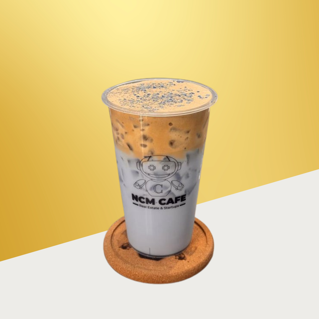 Blueprint Brew (Spirulina Coffee) - Less Ice, Whole Milk, Regular Sweet, Mango StarJelly