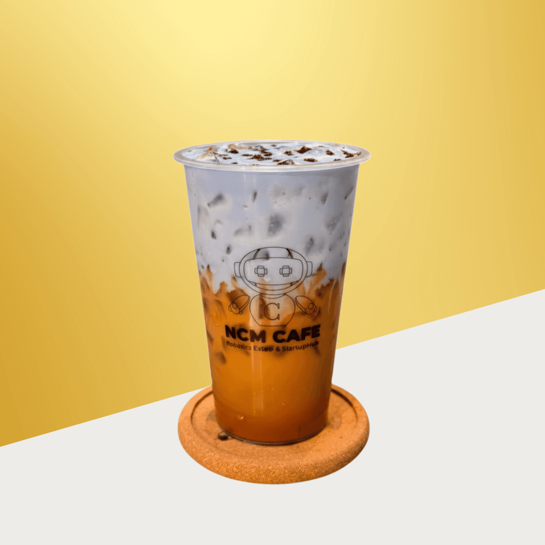 Indigo Roast (Coffee Spirulina) - Less Ice, Whole Milk, Regular Sweet, Mango StarJelly